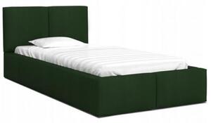 Čalouněná postel AMBER 120x200 Zelená Trinity s úložným prostorem kovový rošt