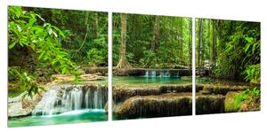Obraz průzračného lesního toku (90x30 cm)