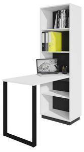 Pracovní stůl s regálem BISHOP bílá/černá 105x60