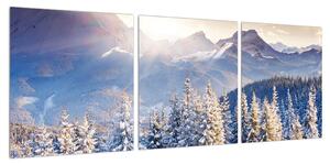 Zimní obraz lesní horské krajiny (90x30 cm)