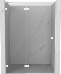 Mexen, Mexen Lunar levé otočné sprchové dveře 130 cm, transparentní, bílé - 834-130-000-20-00-L