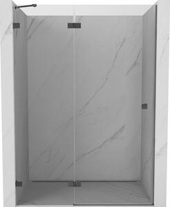 Mexen, Mexen Lunar levé otočné sprchové dveře 140 cm, průhledné, pistolově šedé kartáčované - 834-140-000-66-00-L