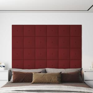 Nástěnné panely 12 ks vínové 30 x 30 cm textil 1,08 m²