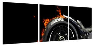 Obraz kola v ohni (90x30 cm)