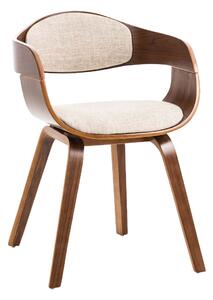Židle King látka, dřevěné nohy ořech - Krémová