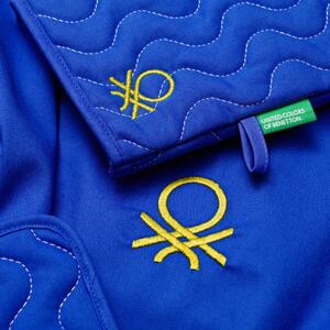 Sada tří kusů - zástěra, chňapka, chňapka čtvercová United Colors of Benetton / modrá / 100% bavlna