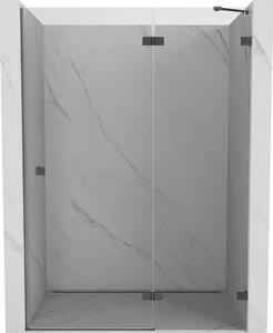 Mexen, Mexen Lunar pravé otočné sprchové dveře 130 cm, transparentní, pistolový kov - 834-130-000-95-00-P