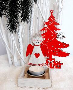 Vánoční dekorace - svícínek s andílkem