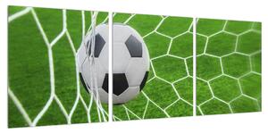 Obraz fotbalového míče v síti (90x30 cm)