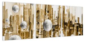 Abstraktní obraz - město (90x30 cm)