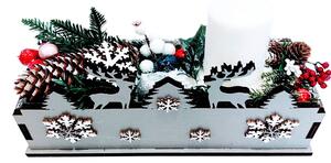Falixen Dekorativní truhlík s jeleny - šedý
