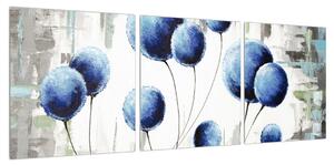 Abstraktní obraz - modré balónky (90x30 cm)