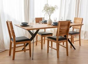 Stará Krása - Own Imports Dubový jídelní stůl s kovovým podnožím 75x180x90