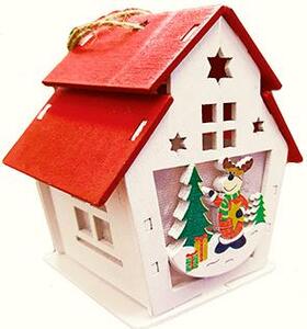 Vánoční dekorace - svítící domeček/sobík