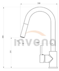 Invena Elia, stojánková dřezová baterie s výsuvnou výlevkou, chromová, INV-BZ-89-W01-C
