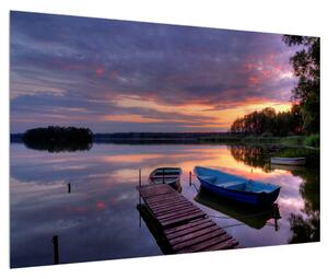 Obraz romantické jezerní krajiny (90x60 cm)