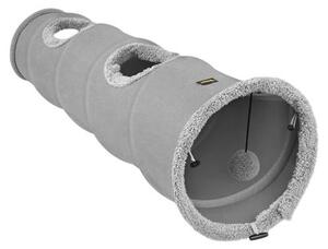 Purlov 28241 Interaktivní tunel pro kočky s míčkem 120 x 25 cm, šedý
