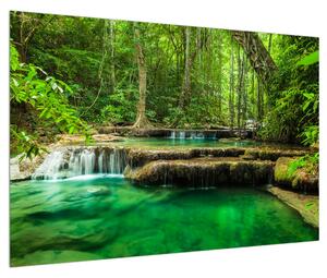 Obraz průzračného lesního toku (90x60 cm)