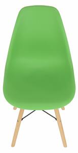 Tempo Kondela Plastová jídelní židle CINKLA 3 NEW, zelená/buk