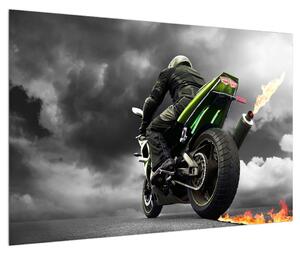 Obraz motorkáře na motorce (90x60 cm)