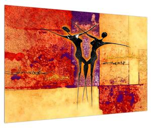 Abstraktní obraz dvou tanečníků (90x60 cm)