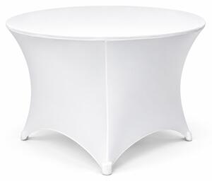 Strečový potah na kulatý stůl Ø122 cm – bílý barva Bílá