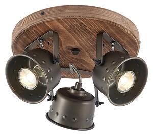 Stropní Lampa Lindby, Rubinjo, stmívatelné, Dřevo, Obývací pokoj, Kov, Vintage
