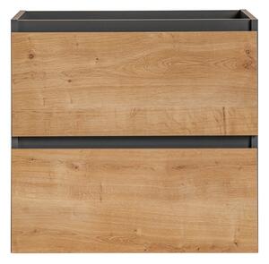 CMD COMAD - Koupelnová skříňka pod umyvadlo Monako Grey Oak 60 cm - dub, šedá