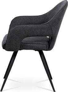 Autronic Designová jídelní židle HC-031 GREY2, šedá látka/černý kov