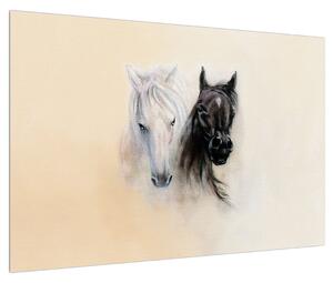 Malovaný obraz koní (90x60 cm)