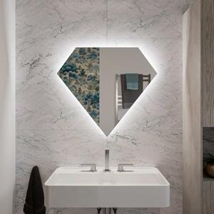 Dekorativní nepravidelné zrcadlo s LED podsvícením - Diamond