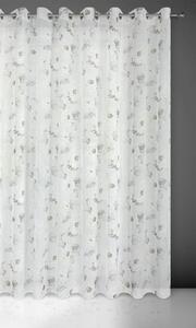 Bílá záclona na kroužcích BESSY s potiskem 350x250 cm