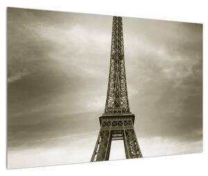 Obraz Eiffelovy věže a červeného auta (90x60 cm)