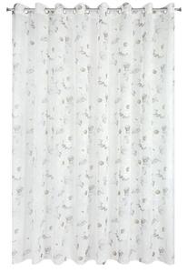 Bílá záclona na kroužcích BESSY s potiskem 350x250 cm