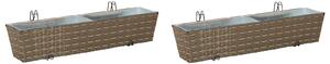 Railing 2 pcs 80 x 17 x 17 cm Kov