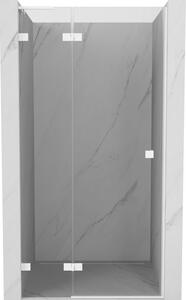Mexen Lunar L, levé otočné sprchové dveře 70 cm, 8mm čiré sklo, bílý profil, 834L-070-000-20-00-L