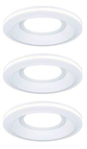 Paulmann LED podhledové svítidlo Sormus, bílé, Ø 10 cm, IP65, sada 3 ks, Bílá / opál, Koupelna, Plast, Moderní, Podhledové stropní svítidlo