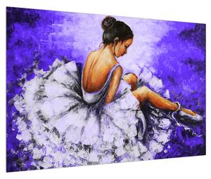 Obraz sedící baletky (90x60 cm)