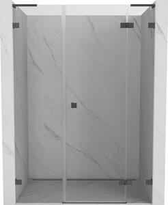 Mexen Lunar L, Otočné pravé sprchové dveře 125 cm, 8mm čiré sklo, broušený grafit profil, 834SL-125-050-66-00-P