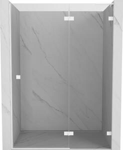 Mexen Lunar L, pravé otočné sprchové dveře 140 cm, 8mm čiré sklo, bílý profil, 834L-140-000-20-00-P