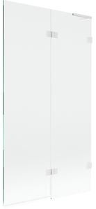 Mexen Lunar L, pravá 2-křídlová vanová zástěna 100 x 150 cm, 8mm čiré sklo, bílý profil, 897L-100-100-20-00-P