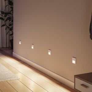 Paulmann LED nástěnná vestavná lampa Tsaro Sensor, bílá, plast, Bílá / opál, Chodba, Plast, Moderní, Podhledové stropní svítidlo
