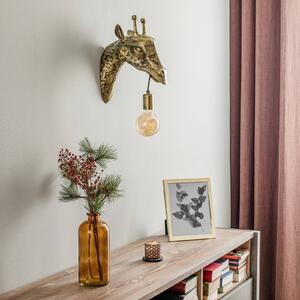 Nástěnné svítidlo Lindby Nirvathia, žirafa, mosazná barva, kov