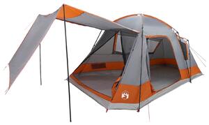 Chata stan se střechou Šedá a oranžová 8 osob Polyester a ocel