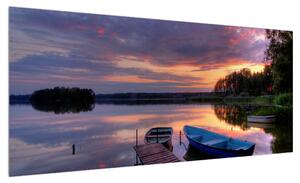 Obraz romantické jezerní krajiny (100x40 cm)