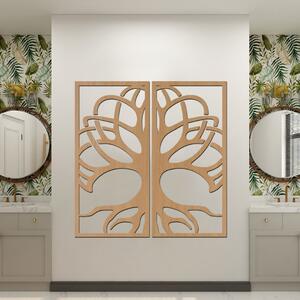 Dřevo života | 2 dílný dřevěný obraz stromu Kelt | Barva: Buk | Rozměry (cm): 96x100