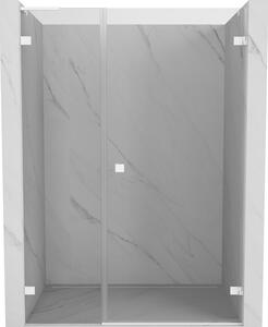 Mexen Lunar-B, L Otočné pravé sprchové dveře 115 cm, 8mm čiré sklo, bílý profil, 832SL-115-050-20-00-P