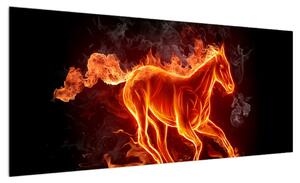 Obraz koně v ohni (100x40 cm)