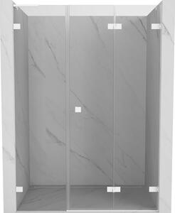 Mexen Lunar-F, L pravé sklápěcí sprchové dveře 125 cm, 8mm čiré sklo, bílý profil, 836SL-125-050-20-00-P