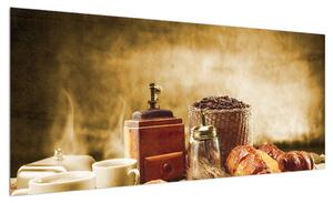 Obraz kávy a snídaně (100x40 cm)